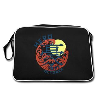 Japan Hero since October 1971 Geburtstaggeschenk - Retro Tasche - Schwarz/Weiß - Hinten