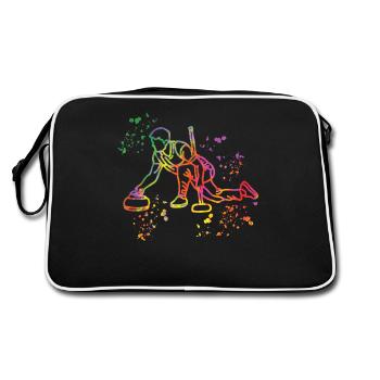 Curler Winter Sports Curling - Retro Bag - black/white - Back
