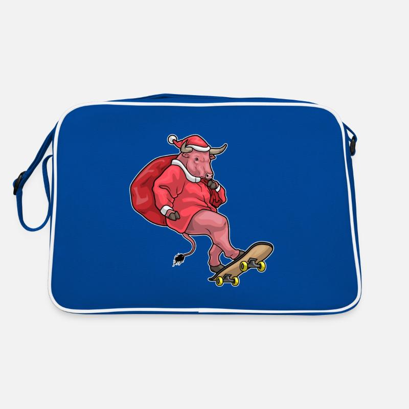 Stier Weihnachten Skateboard Retro Tasche