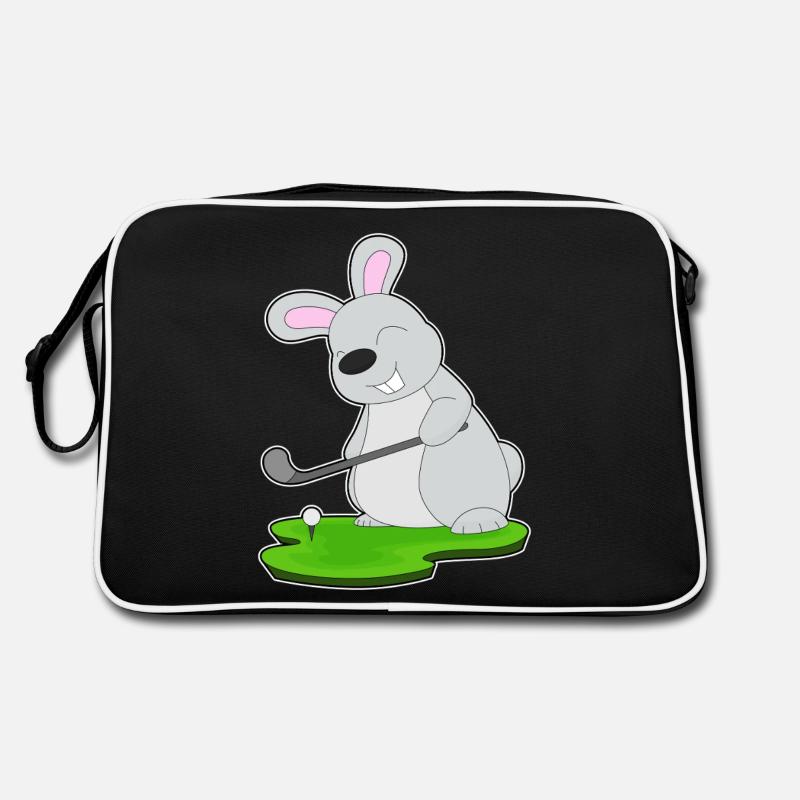 Hase Golf Golfschläger - Retro Tasche - Schwarz/Weiß
