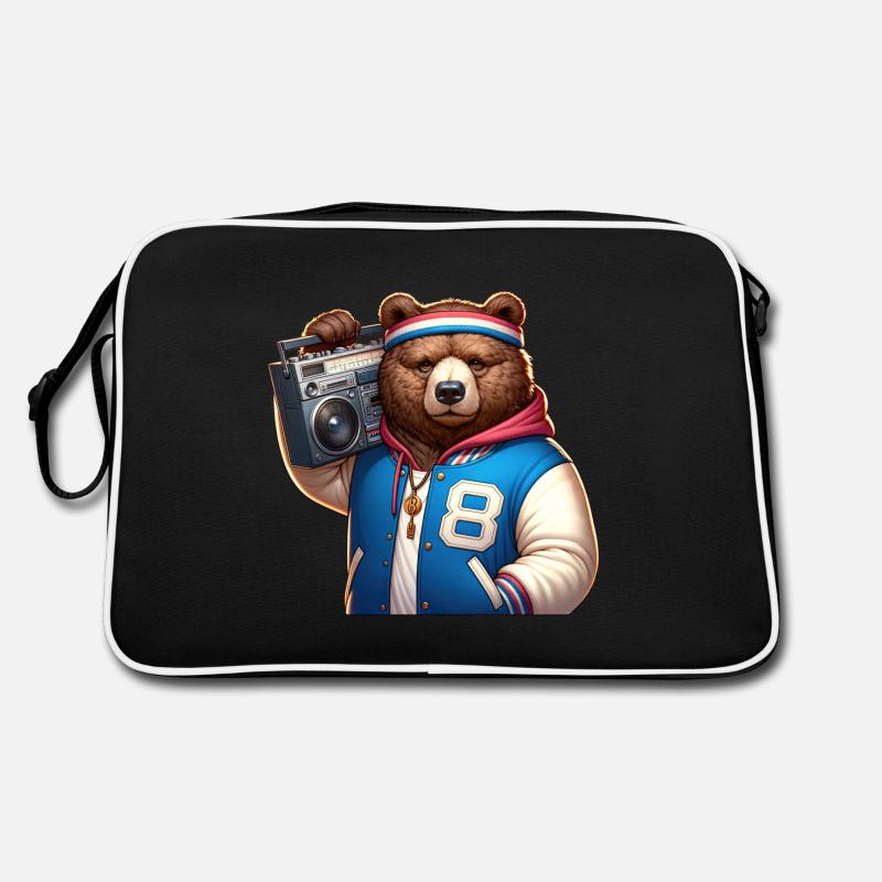 Stilisierte Illustration eines coolen Bären Retro Tasche