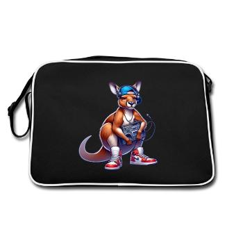 kangourou hip hop des années 80 écoutant de la musique - Sac Retro - noir/blanc - Dos