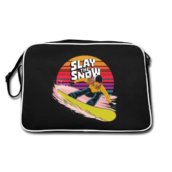 Lay the Snow Snowboarder Design - Retro Bag - black/white - Back