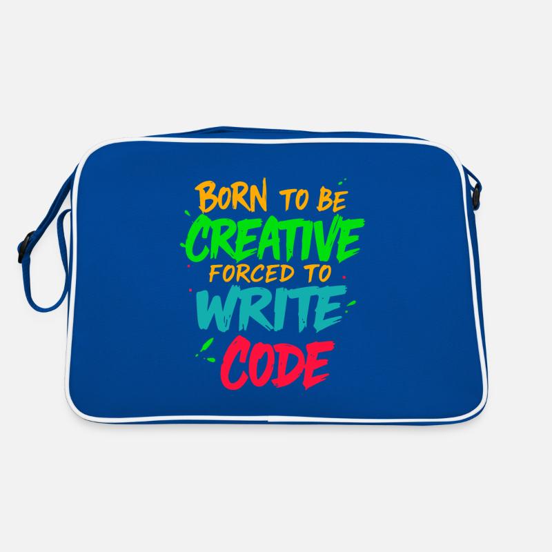 Né pour être créatif Forcé d’écrire un t-shirt code Sac Retro