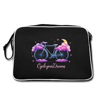 Conception de vélo nuage « Cycle Your Dreams » avec lune - Sac Retro - noir/blanc - Dos