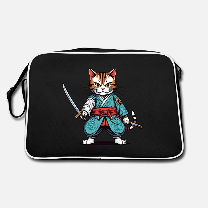 Samurai-Katze Retro Tasche