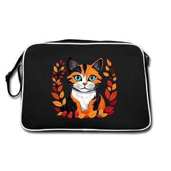 Autumn cat - Retro Bag - black/white - Back