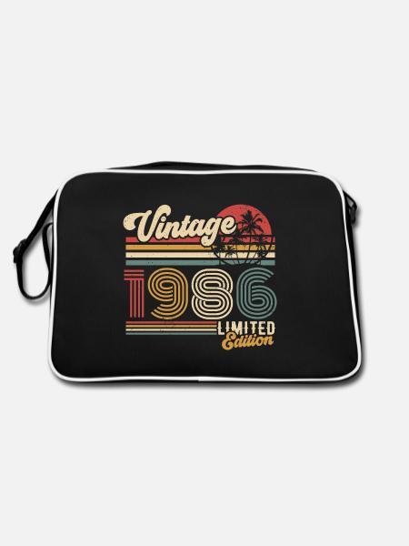 Vintage, 1986, Rétro, Vintage, Cadeau d’anniversaire - Sac Retro - noir/blanc - Dos