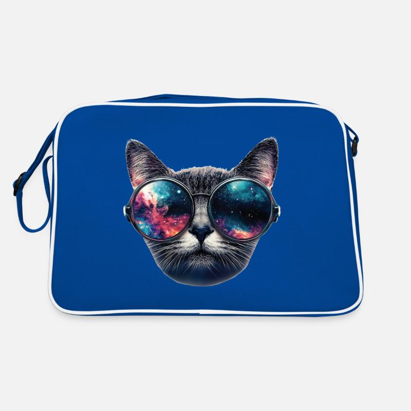 Katze Space Brille Retro Tasche