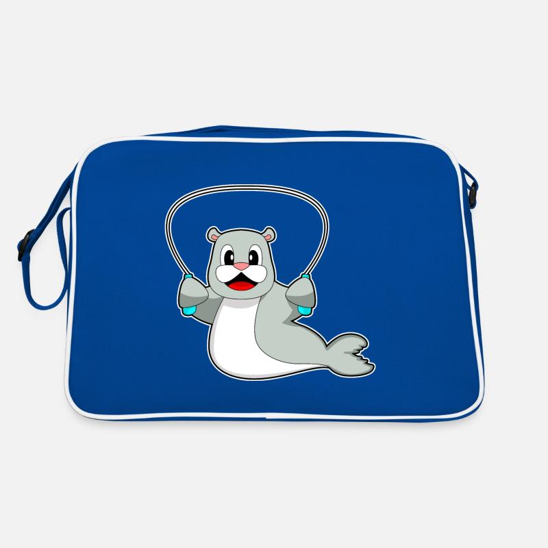 Seehund Seilspringen Springseil Retro Tasche