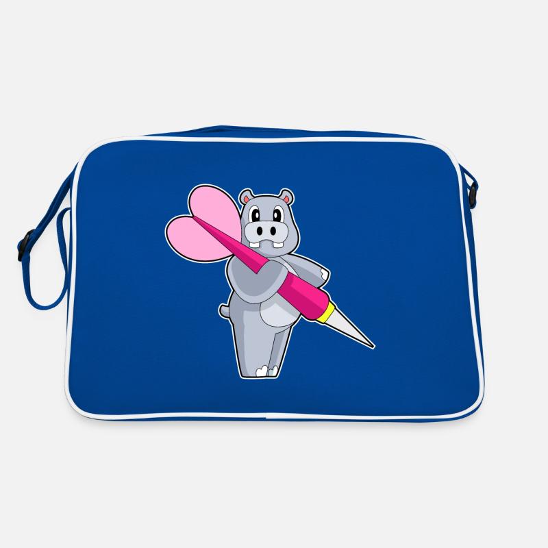 Nilpferd Dart Dartpfeil Retro Tasche