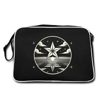 Celestial Body, Gift Idea, Starry Sky Comet L - Retro Bag - black/white - Back