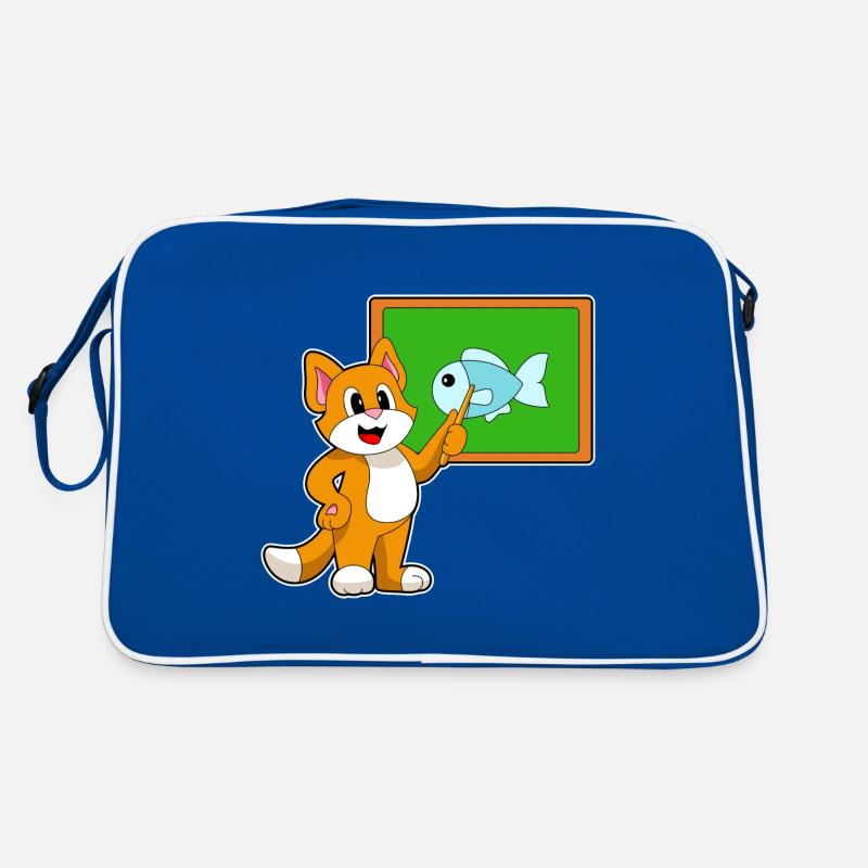 Katze Lehrer Pointer Fisch Retro Tasche