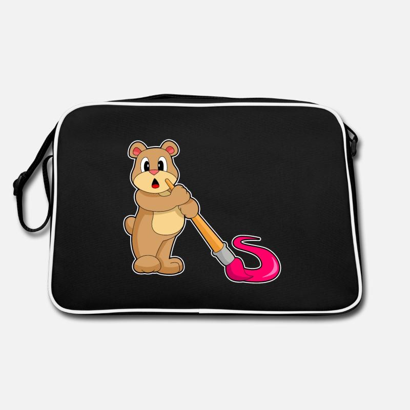 Bär Malen Pinsel Retro Tasche
