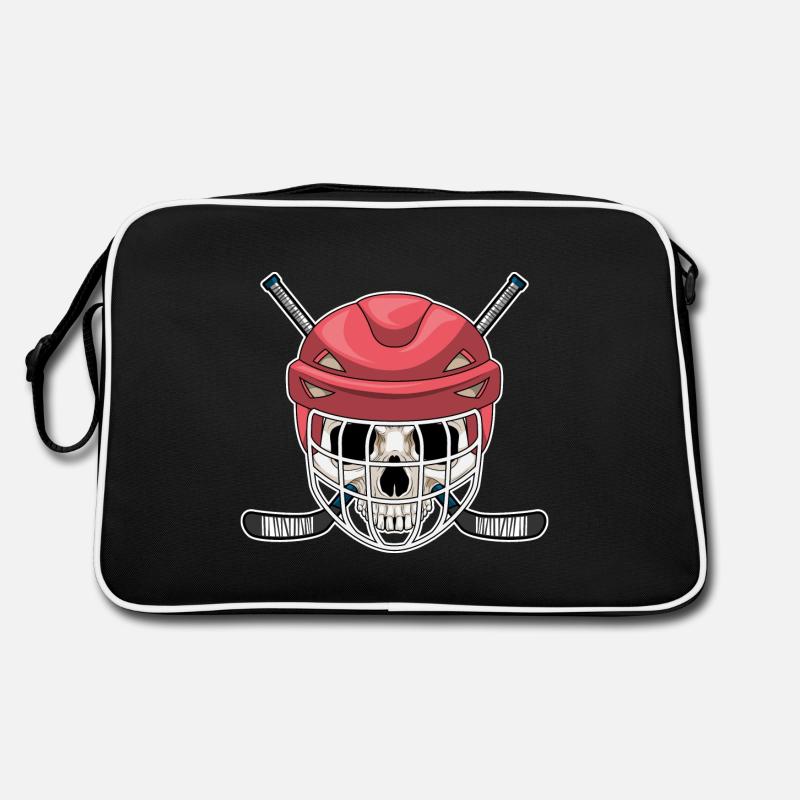 Totenkopf Eishockey Eishockeyschläger Retro Tasche