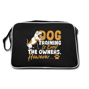 Hundetrainer, Schule, Tierbetreuung, Hundetraining - Retro Tasche - Schwarz/Weiß - Hinten