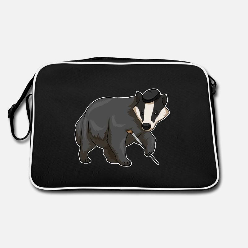Honigdachs Malen Pinsel Retro Tasche