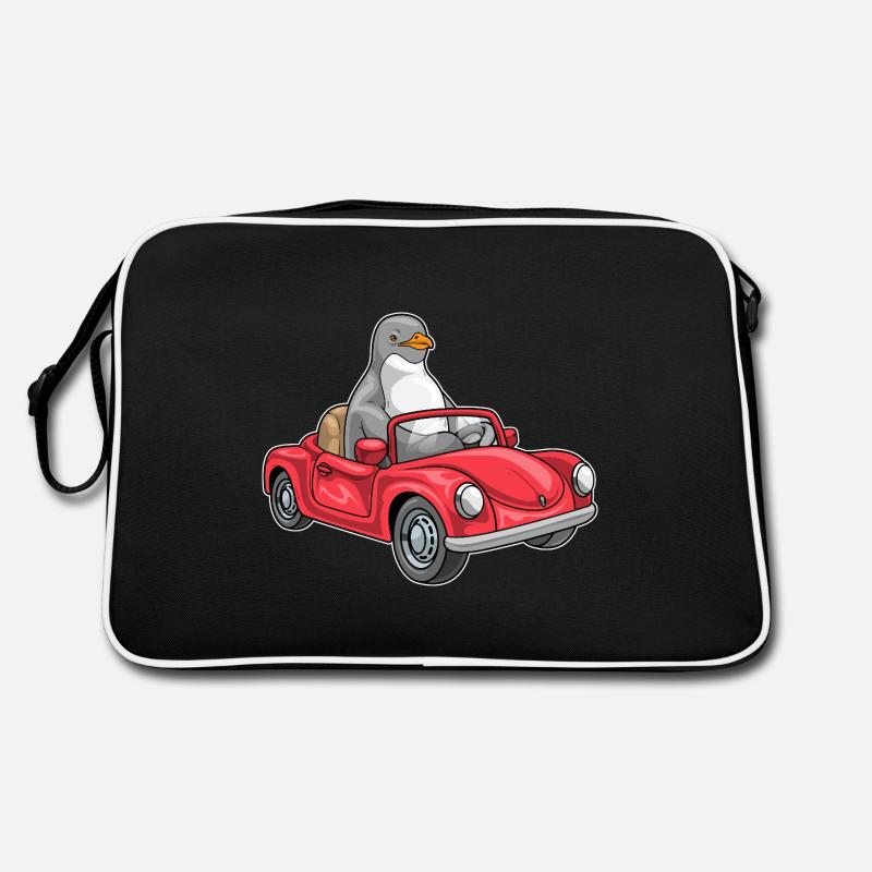 Pinguin Auto - Retro Tasche - Schwarz/Weiß