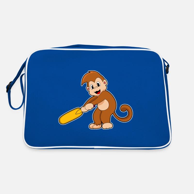 Monkey Cricket Cricket Bat Retro Bag