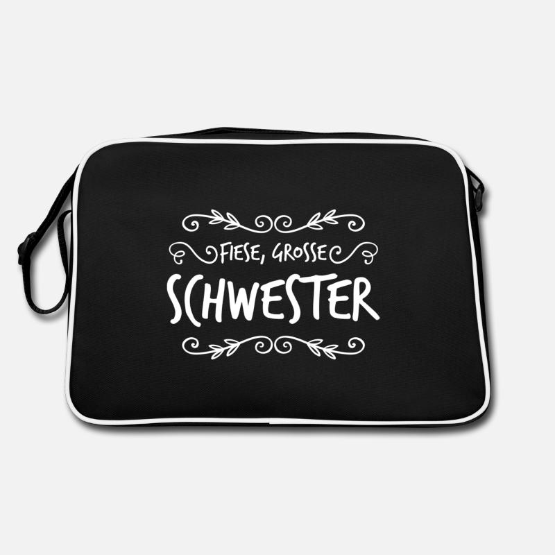 ich bin die fiese, große Schwester Retro Tasche