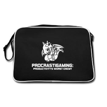 Gamer Procrastigaming Gaming - Retro Bag - black/white - Back