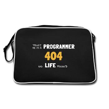 IT Informatik Informatiker Computerarbeit Geschenk - Retro Tasche - Schwarz/Weiß - Hinten