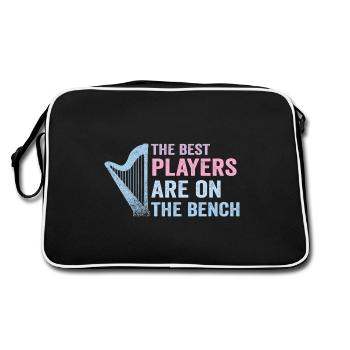 Die Besten Spieler Sitzen Auf Der Bank Harfe - Retro Tasche - Schwarz/Weiß - Hinten