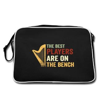 Die Besten Spieler Sitzen Auf Der Bank Harfe - Retro Tasche - Schwarz/Weiß - Hinten