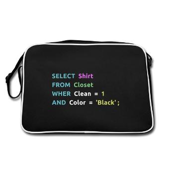 Nerd Computer Computer Work Coder Gift Idea - Retro Bag - black/white - Back