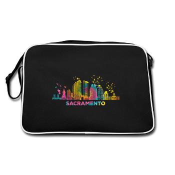 Sacramentan Colorful Skyline Sacramento - Retro Bag - black/white - Back
