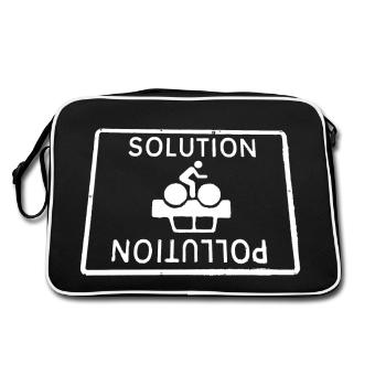 to pollution, solution - Retro Bag - black/white - Back