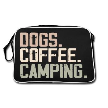 Dogs Coffee Camping Funny Campers - Sac Retro - noir/blanc - Dos