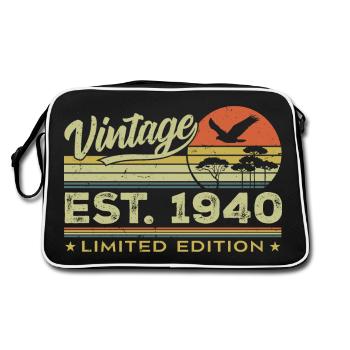 Vintage 1940's Awesome 1940's Gift 1940's Retro - Retro Bag - black/white - Back