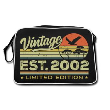 Vintage 2002 Fantastisch seit 2002 Geschenk 2002 Retro - Retro Tasche - Schwarz/Weiß - Hinten