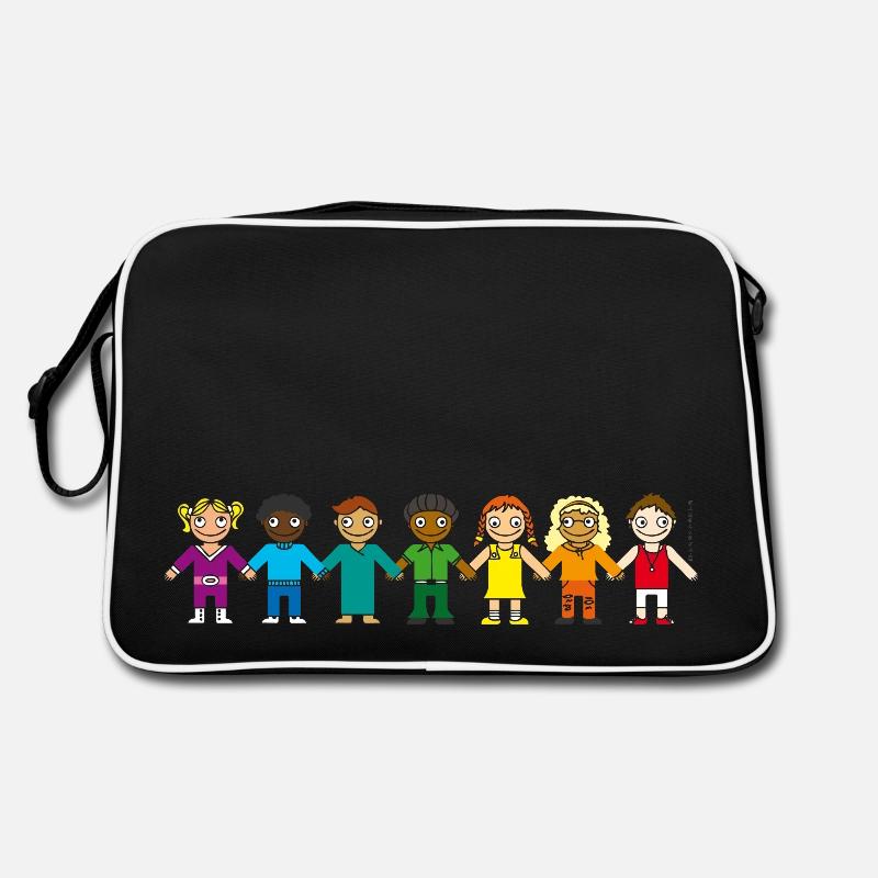 Kindertasse REGENBOGEN Schulanfang Kindergarten Retro Tasche