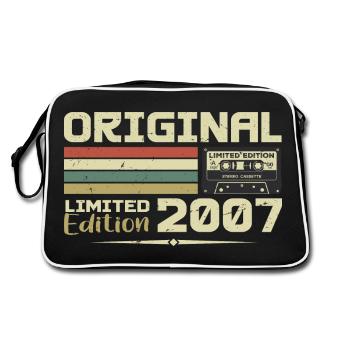 Retro 2007 Birthday Gift Born in 2007 Original - Retro Bag - black/white - Back