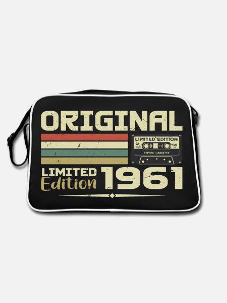 Retro 1961 Birthday Gift Born in 1961 Original - Retro Bag - black/white - Back