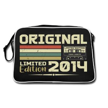 Retro 2014 Geburtstagsgeschenk Geboren im Jahr 2014 Original - Retro Tasche - Schwarz/Weiß - Hinten