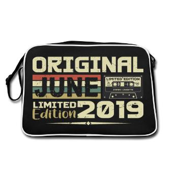 Juin 2019 Vintage Nées En Juin 2019 Anniversaire - Sac Retro - noir/blanc - Dos