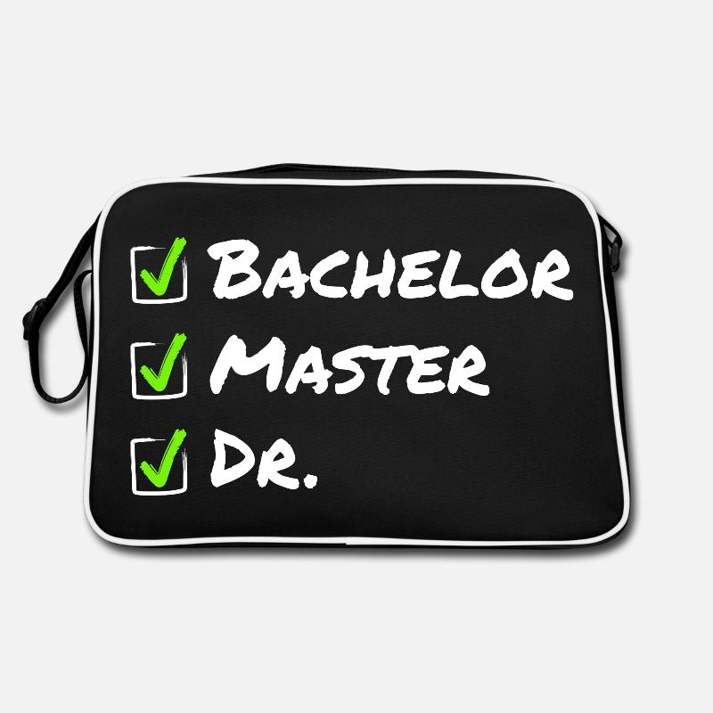 Bachelor Master Dr - Lustige Abschlusspromotion Retro Tasche