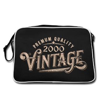 2000 Jahrgang 2000 Retro 2000 Geburtstagsgeschenk - Retro Tasche - Schwarz/Weiß - Hinten
