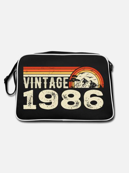Vintage 1986 Retro 1986 Birthday Gift 1986 - Retro Bag - black/white - Back
