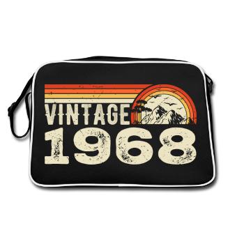 Jahrgang 1968 Retro 1968 Geburtstagsgeschenk 1968 - Retro Tasche - Schwarz/Weiß - Hinten
