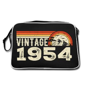 Jahrgang 1954 Retro 1954 Geburtstagsgeschenk 1954 - Retro Tasche - Schwarz/Weiß - Hinten