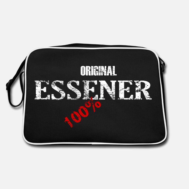 Original Essener 100% - Retro Tasche - Schwarz/Weiß