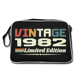Jahrgang 1982 Geschenk 1982 Geburtstag 1982 Retro - Retro Tasche - Schwarz/Weiß - Hinten