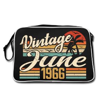 June 1966 Birthday 1966 Retro 1966 June 1966 - Retro Bag - black/white - Back