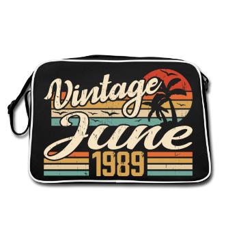 June 1989 Birthday 1989 Retro 1989 June 1989 - Retro Bag - black/white - Back