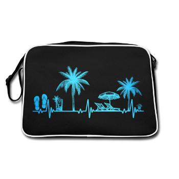 Heartbeat Palm Tree Glass Flipp Flop Summer Lover - Sac Retro - noir/blanc - Dos