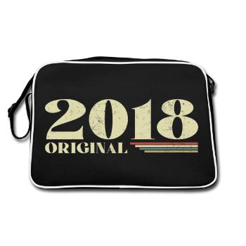 Original 2018 Jahrgang 2018 Retro Geburtstag 2018 - Retro Tasche - Schwarz/Weiß - Hinten